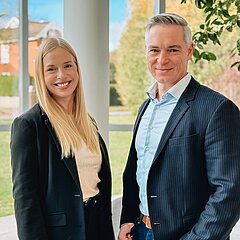 Melitta Innovationsteam: René Korte, Geschäftsführer Innovation, Digitalisierung & Start-up-Beteiligungen; Johanna Ober-Sundermeyer, Head of Corporate Innovation