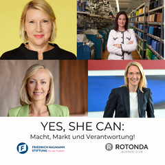 Prof. Sabine Krieg, Professorin & Dekanin Hochschule Düsseldorf; Chiara Falke-Lanksch, Chief Brand Officer, Mitglied Executive Boards, FALKE KGaA; Katja Wünschel, CEO RWE Renewables Europe & Australia