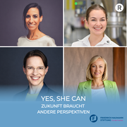 Talin Aengenheyster: Director People, Mitglied Geschäftsführung QVC Deutschland, Sophie Hinkel: Geschäftsführerin Bäckerei Hinkel, Stefanie Lütteke: Partnerin, Head NRW Drees & Sommer